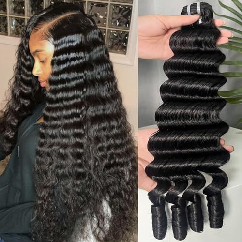 Lemoda 26Inch 1PC/lot Burmese Loose Deep Wave Curly Virgin Human Hair Bundles Spriral Curly Ends Top Quanlity Unprocessed Raw Human Hair Extensions