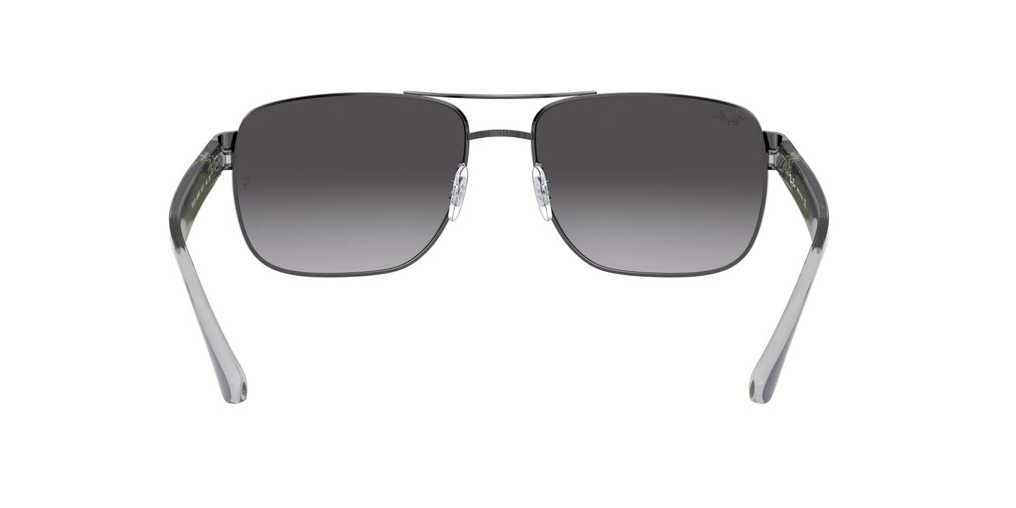 Ray-Ban Mens RB3530 Square Sunglasses, Gunmetal/Light Grey Gradient Dark Grey, 58 mm