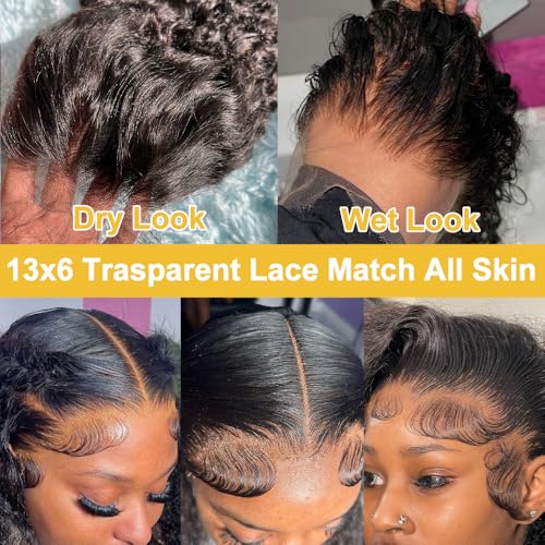 16 Inch Curly Lace Front Wigs Human Hair 13x6 Deep Wave Lace Front Wigs Human Hair Curly Wig 13x6 Lace Front Wigs Virgin Remy Human Hair Wig for Women Deep Wave 13x6 Frontal Wig