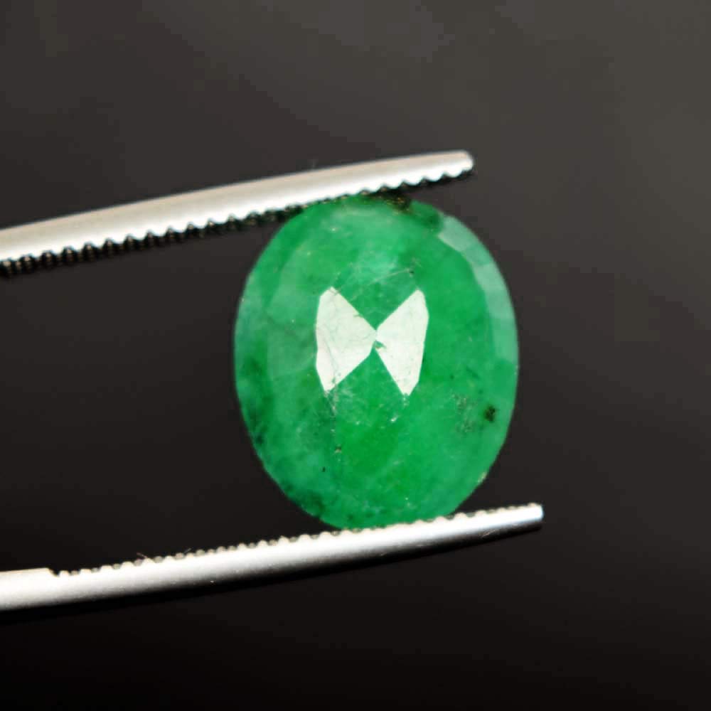 GEMHUB Gemstone For Jewelry Making 5.20 Carat Colombian Egl Certified Natural Green Emerald Oval Cut Loose Gemstone Jewelry For Women