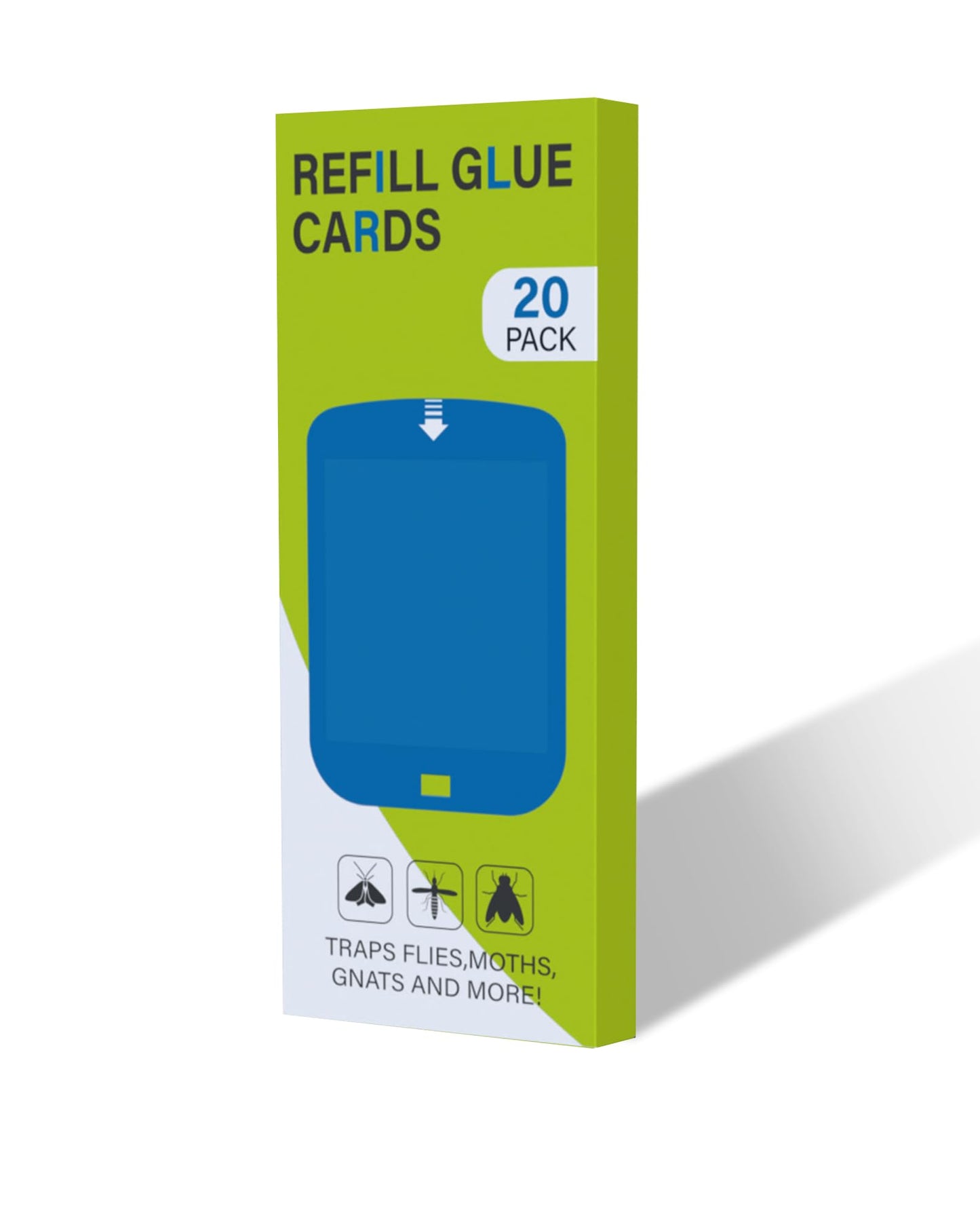 20 Pcs Refill Cartridges for Stem Flying Insect Light Trap, Replacement Glue Card Compatible with Wondercide Indoor Plug-in Blue Light Trap for Fly Bug Mosquito Gnat