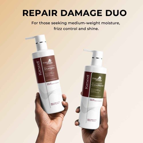 Karseell Collagen Hair Mask and Oil Shampoo and Conditioner Set for Dry Damaged Hair of All Types - 3 x 16.9floz + 1.69floz