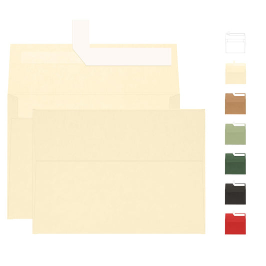 A7 Ivory Envelopes 100 Pack, Goefun 5x7 Self Seal Cream Envelopes for Invitation, 5x7 Cards, Wedding, Graduation, Mailing, 5.25 x 7.25 in, 120GSM