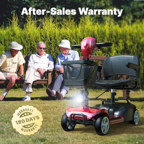 iScooter X-02 Mobility Scooter, 12/24 Miles Electric Wheelchair Device, Up to 300LBS, 4 Wheel Foldable Mobility Scooter for Adults & Seniors, LED Headlight, Basket, Cup Holder, Long Range