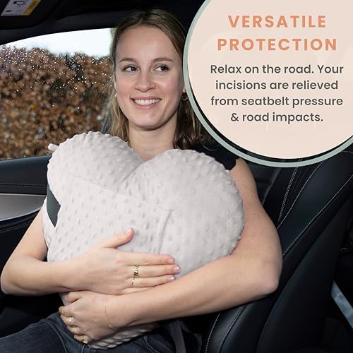 MOYOAMA Open Heart Surgery Pillow for Heart Surgery Recovery Gifts - After Bypass Surgery Must Haves, Gifts for Chest Surgery Recovery, Seatbelt Pillows for Post-Surgery, Shock Absorbing Chest Pillow