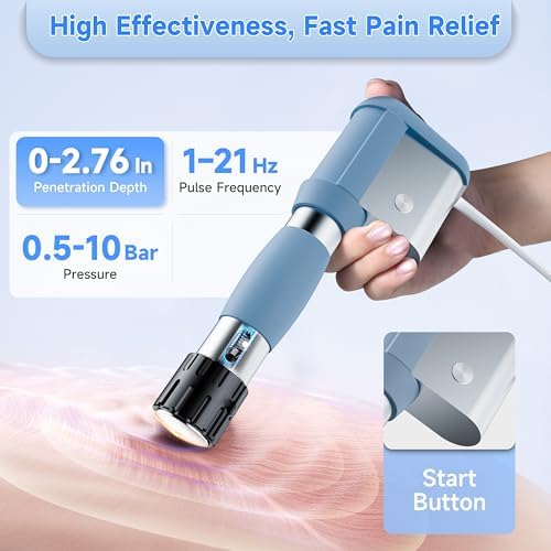 2025 New Shockwave Therapy Machine for Joint & Muscle Pain Relief, Focused Shockwave Therapy, Non-Invasive Extracorporeal ESWT Shock Wave Therapy Device, Safe Use, Ideal for Home & Clinical Use(White)