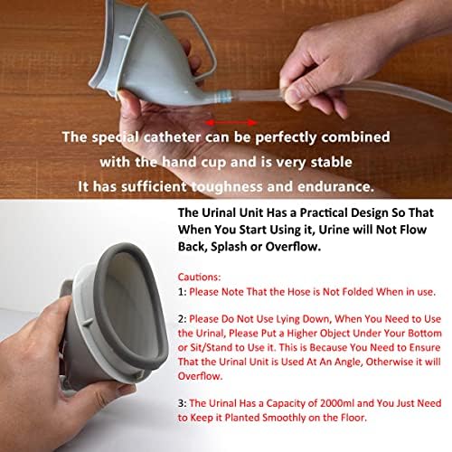 Urinals for Women Portable Female urinals Ladies Urination Device 2000 ml Large Capacity Urine Cup for Elderly Urinary Incontinence Hospital beds Wheelchair (White)