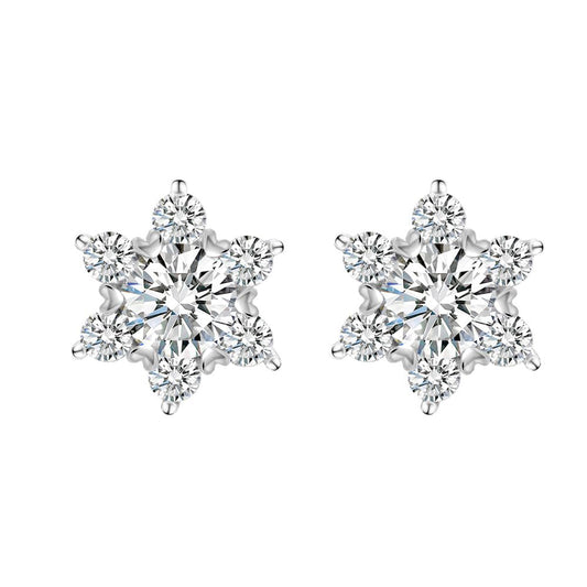 14K Gold 0.5/1ct D-Color VVS1 Diamond Celestial Star Stud Earrings for Women Push Back, Ideal Graduation Gift for Young Ladies (1CT)