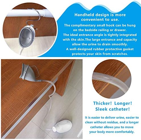 Urinals for Women Portable Female urinals Ladies Urination Device 2000 ml Large Capacity Urine Cup for Elderly Urinary Incontinence Hospital beds Wheelchair (White)