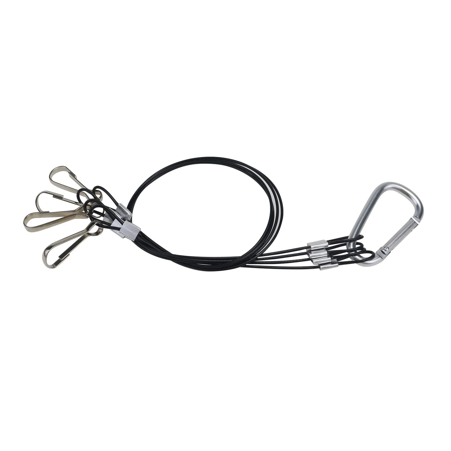 MY MIRONEY Stainless Steel Wire Rope Hanger Hanging Basket Plant Hanger Holders for Indoor and Outdoor Plants LED Grow Light Rope Hanger Pack of 6