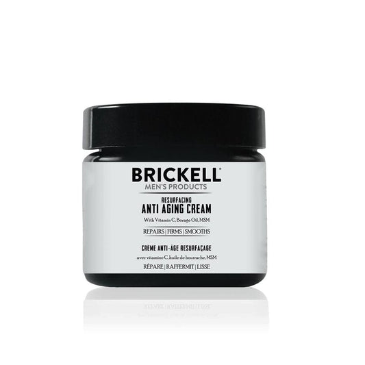 Brickell Men's Products Resurfacing Anti-Aging Face Cream For Men, Face Moisturizer For Wrinkles, With Vitamin C, Jojoba Oil, and Pro-Vitamin B5, 2 Ounce, Scented