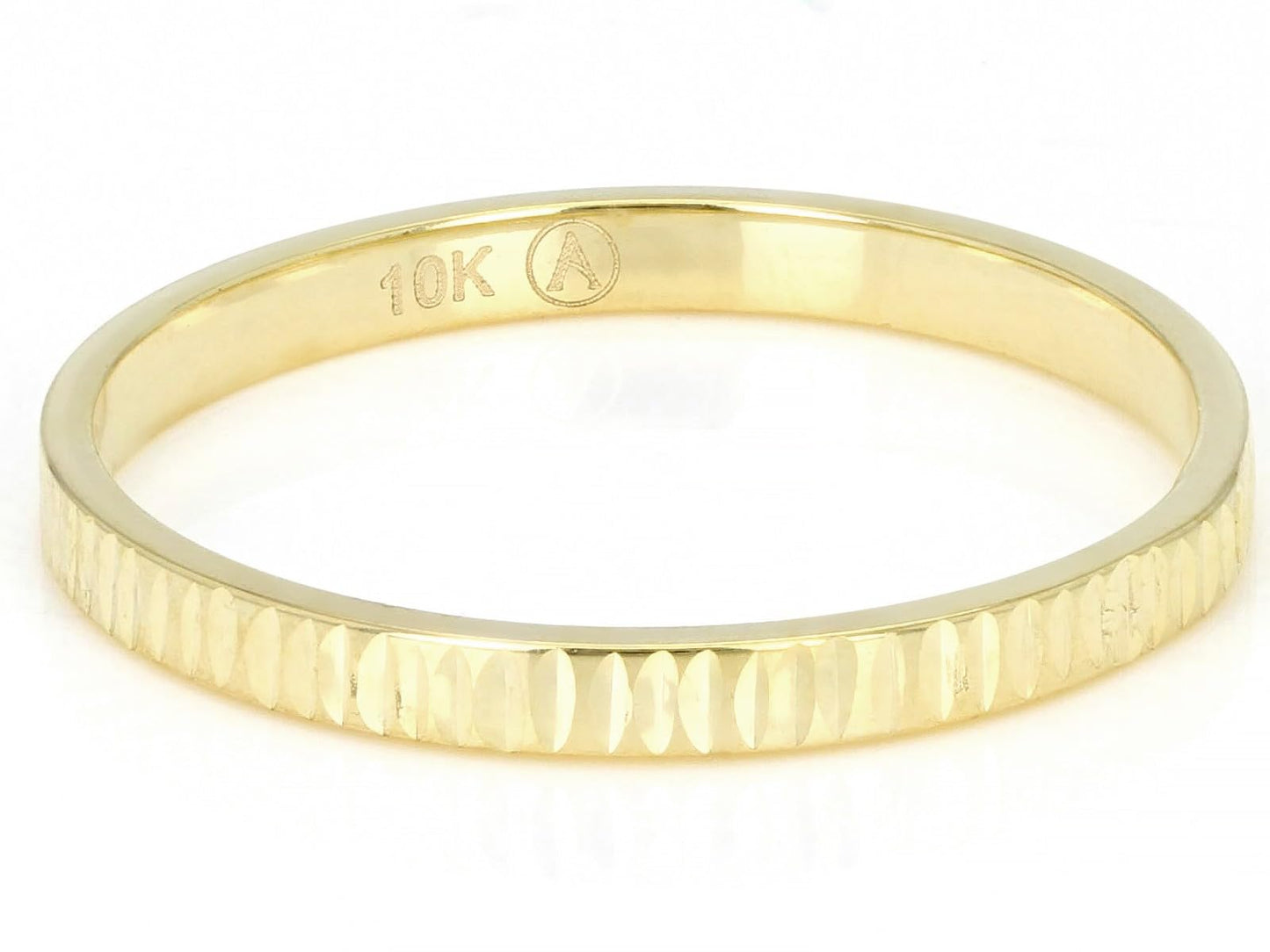 JTV 10K White Gold, Yellow Gold or Rose Gold 2mm Textured Band Ring - Elegant and Durable Wedding Band for Men and Women (Yellow Gold, 4)