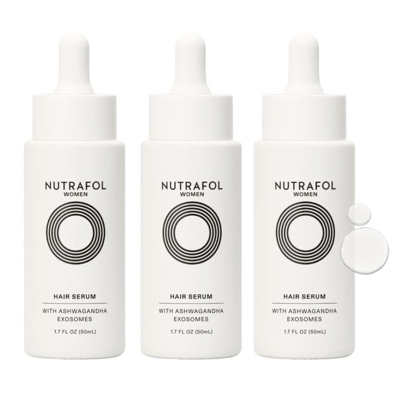 Nutrafol Women's Hair Serum, Vegan Scalp Serum, Supports Visibly Thicker and Stronger Hair, Lightweight and Fast-Absorbing - 1.7 Fl Oz, Pack of 3