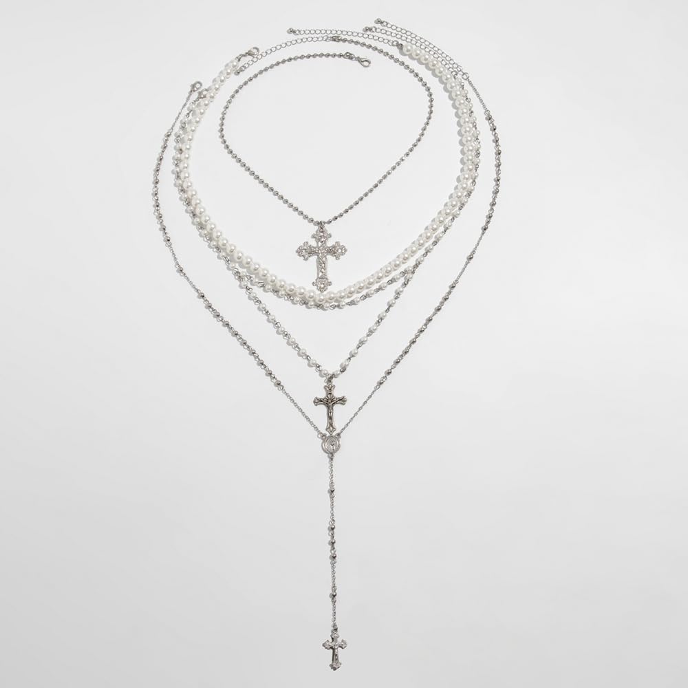 925 Sterling Silver Lariet Necklace, 14K Yellow Gold Long Y Necklace with Zircon Geometric Long Pendant Necklace for Women, Vintage Charm Silver Lariat Jewelry Accessories (H - Lariat Necklace)