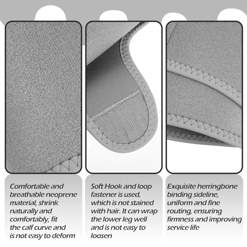 Chivao 2 Pairs Calf Brace Adjustable Shin Splint Support Lower Leg Compression Wrap Calf Sleeves for Men Women Pain Relief, Increases Circulation Reduces, Muscle Swelling(Gray, Black)