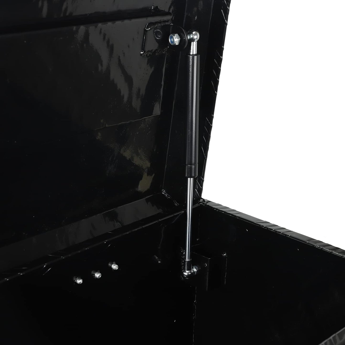 Minseter Black Aluminum 48 Inch Side Mount Tool Box, Side Truck Box with Paddle Latch