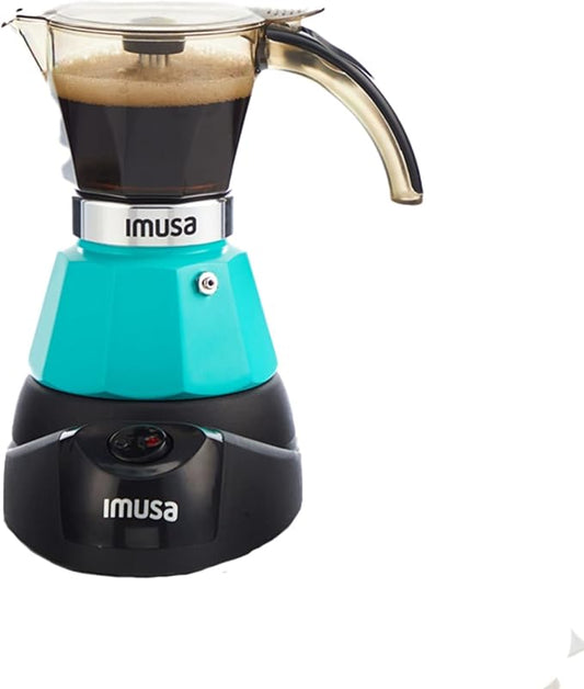 IMUSA 3 or 2cup Electric Espresso Maker, Teal