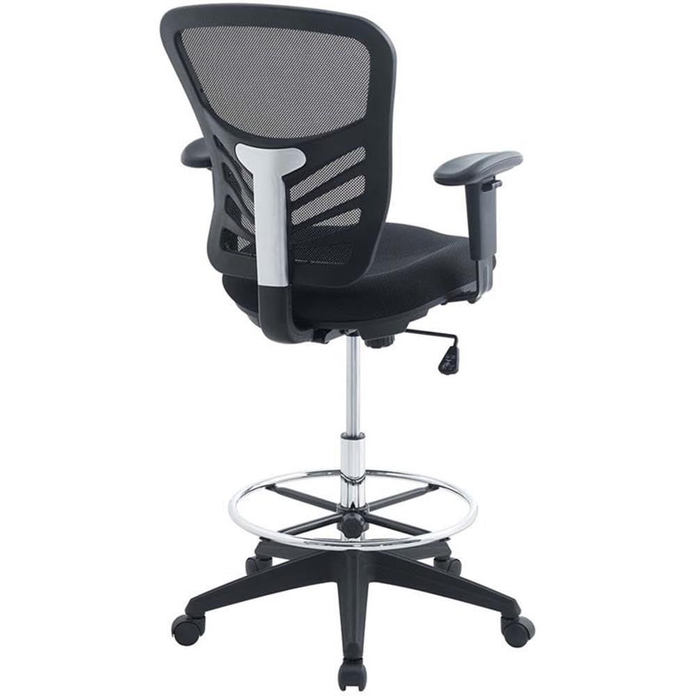 Modway Articulate Drafting Chair - Reception Desk Chair - Drafting Table Chair in Black