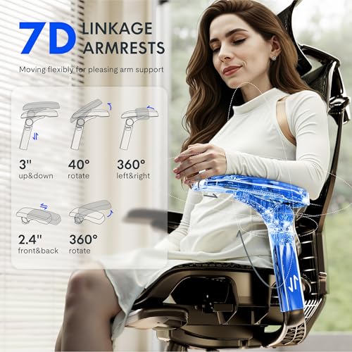 FLEXISPOT ErgoX-PRO Ergonomic Office Chair Black – Cloudtech Cushion, 5D Lumbar, 7D Armrests, 4D Headrest, 551LBS Capacity – Office, Gaming, Home