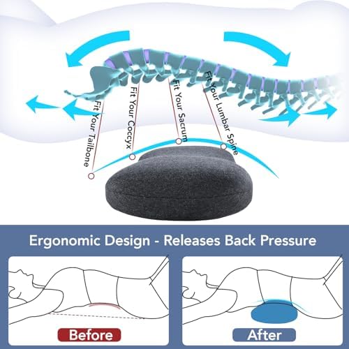 Lumbar Support Pillow for Sleeping Memory Foam Lumbar Pillow for Lower Back Pain Relief Back Support Pillow for Side,Back and Stomach Sleepers-Bed Wedge Bolster Pillow Bed Rest Pillow