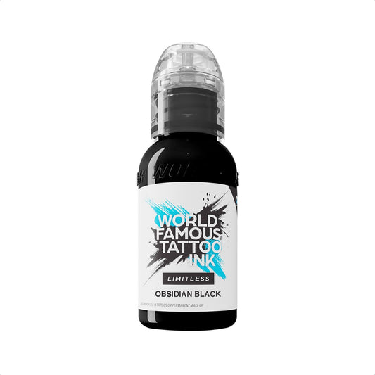 World Famous Tattoo Ink Limitless - Obsidian Black - Professional Tattoo Ink & Tattoo Supplies - Skin-Safe Permanent Tattooing in Bold Shades - Vegan & Non-Toxic (4 oz)