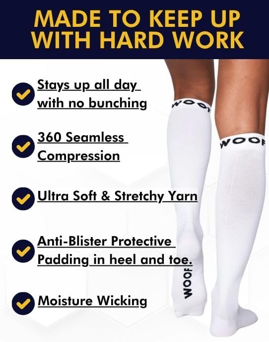 Compression Socks for Women & Men Circulation - 15-20 mmHg Compression Socks - Best Support for Nurses, Running, Athletic