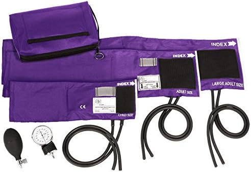 Prestige Medical - 882-COM-PUR 3-in-1 Aneroid Sphygmomanometer Set with Carry Case, Purple
