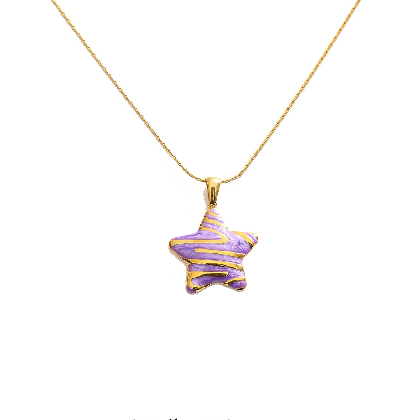 HWJQ Boho Starfish Choker Necklace Enamel Starfish Star Pendant Necklace Stainless Steel Sea Star Necklaces for Women Beachy Jewelry