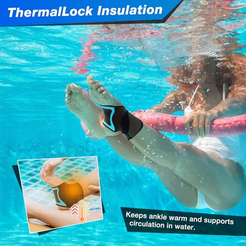 Nvorliy AquaSkin Pro Ankle Brace, Quick-Dry & Chlorine-Resistant Ankle Sleeve for Swimming, Surfing, Diving, Paddle Boarding & Aquatic Recovery–Ultra-Thin Support for Men & Women (Left, S)