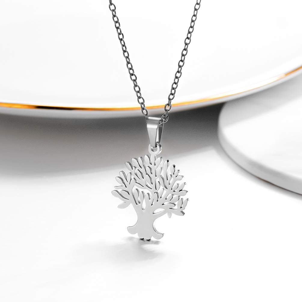 PROSTEEL Tree of Life Necklace Stainless Steel Women Family Jewelry Minimalist Pendant