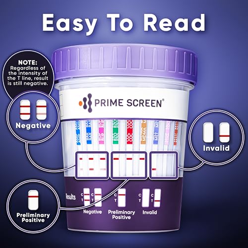 Prime Screen Urine Drug Test Compact Cup 16 Panel Kit (AMP,BAR,BUP,BZO,COC,mAMP,MDMA,MOP/OPI,MTD,OXY,PCP,THC, ETG, FTY, TRA, K2) -[10 Pack]-CDOA-9165EFTK