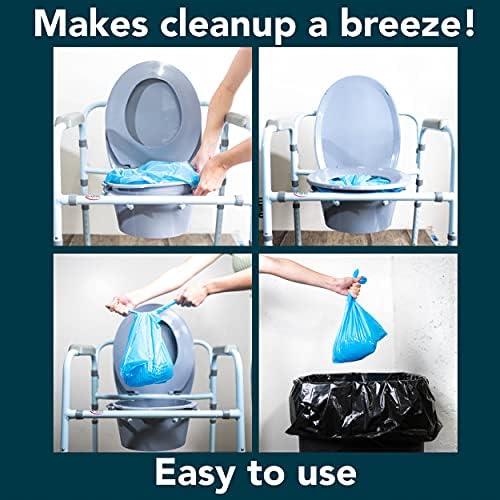 Carex Commode Liners, 21 Liners - Fits Most Commodes, with Absorbent Powder, Holds 2 Quarts Liquid, Disposable - 7 Toilet Liners/Box, Pack of 3.