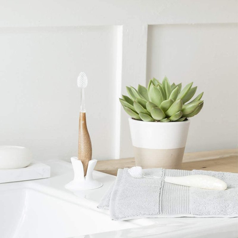 RADIUS Toothbrush Source Floss Brush BPA Free & ADA Accepted Improve Gum Health & Reduce Gum Issues - Super Soft - Cornstarch/Hemp/Money - Pack of 3