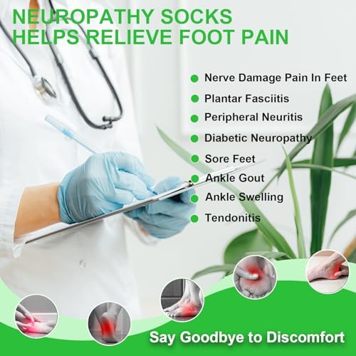 4 Pairs Mixed Colors Compression Socks For Women & Men, Neuropathy Socks, Dr - Sock Soothers For Sleep, Comprex Ankle Brace Sleeves (X-Large)