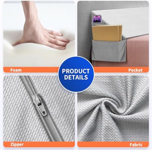 Bed Wedge Pillow for Headboard Gap, King Size (76"x10"x6") Bed Gap Filler Mattress Wedge, Fits Bed Gap(0-8") Between Mattress and Headboard