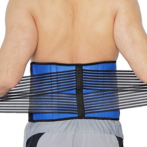 NeoTech Care Neoprene Back Brace for Optimal Support and Pain Relief - Adjustable Compression Belt for Lumbar Stability - Comfortable and Breathable Lower Back Support (Blue, Size XXL)