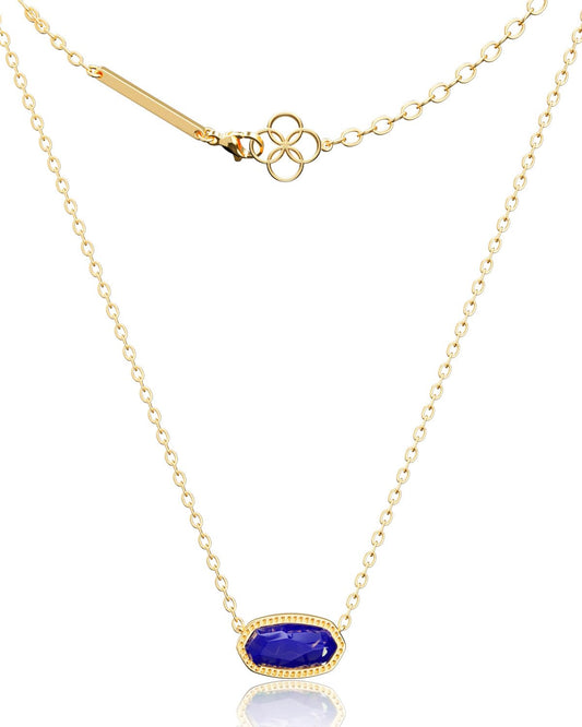 AICase 18K Gold Plated Pendant Necklace for Women,Fashion Jewelry,Anniversary Birthday Gifts for Women/MoM/Sister/Friends/Her/Wife/Grandma/Coworker Mother's Day gifts for MoM_Blue