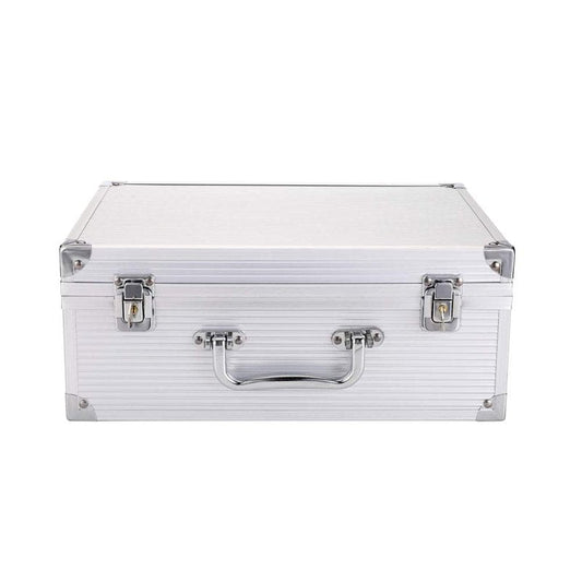 Tattoo Kit Case,Tattoo Kit Box 12.6" x 9.5" x 5.1" W/Lock Makeup Carrying Bag Storage Case Organize with Clasp,Aluminum Alloy with Sponge for Tattoo Equipment Cosmetic Makeup Tools (silver)