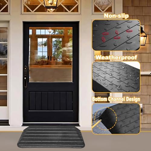 4" High Wheelchair Ramp Rubber Threshold Ramps for Wheelchairs for Home, 5500 lbs Weight Capacity, Non-Slip Surface for Wheelchair,Strollers,Scooters Home Doorways Use