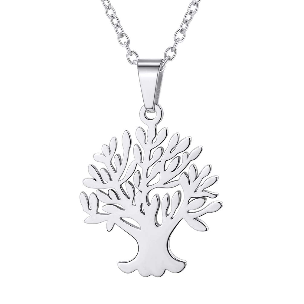 PROSTEEL Tree of Life Necklace Stainless Steel Women Family Jewelry Minimalist Pendant