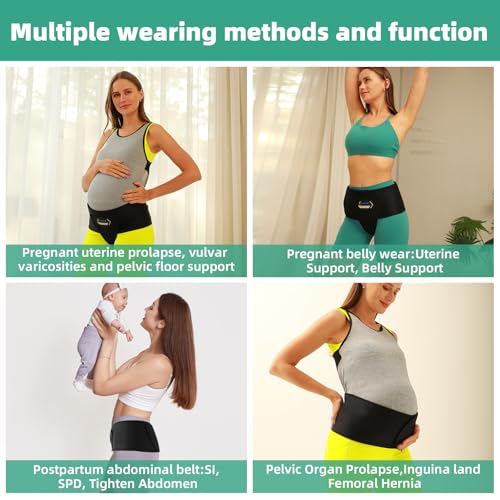 Pregnancy & Maternity Belt with Compression Groin Band - For Hernia, Pelvic Floor Pain Prolapse Belly Band with Groin Straps Uterine Prolapse (Medium)