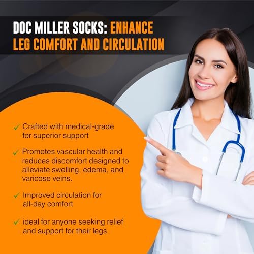 Doc Miller Thigh High Calf Sleeves Compression Hose 20-30 mmHg Opaque Stockings
