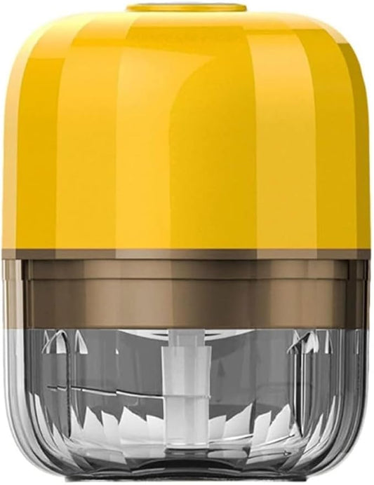 Electric Garlic Chopper, 250ML Rechargeable Portable and Cordless Mini Food Processor with Stainless Steel Blade, Electric Garlic Chopper Vegetable Chopper Blender for Nuts Chili Onion Minced (Gray :