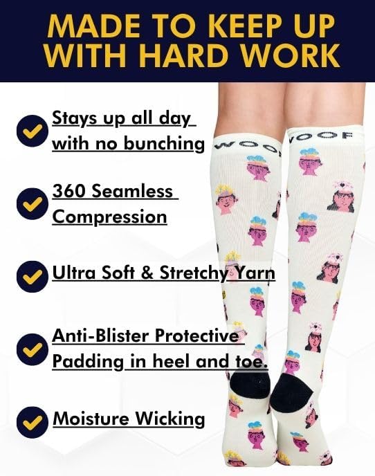Compression Socks for Women & Men Circulation - 15-20 mmHg Compression Socks - Best Support for Nurses, Running, Athletic