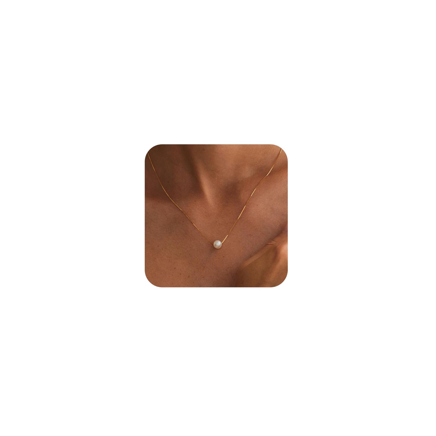 Treasure Bender Pearl Necklaces for Women Trendy, 14k Gold Plated Dainty Necklace Simple Pearl Drop Single Charm Pendant Necklace Birthday Wedding Gifts Gold Jewelry for Women