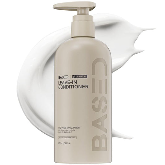 BASED Leave-In Conditioner, Instant Frizz Control, Hydrates & Nourishes Hair, Premium Leave-In Conditioner for Men, Healthier-Looking Frizz-Free Hair in Minutes (9.3 Fl Oz Pack of 1)