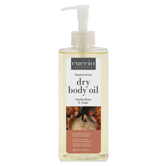 Cuccio Naturale Hydrating Dry Body Oil – Vanilla Bean & Sugar, Fast‑Absorbing Non‑Greasy Moisturizer for Soft Glowing Skin, 15.5 fl oz