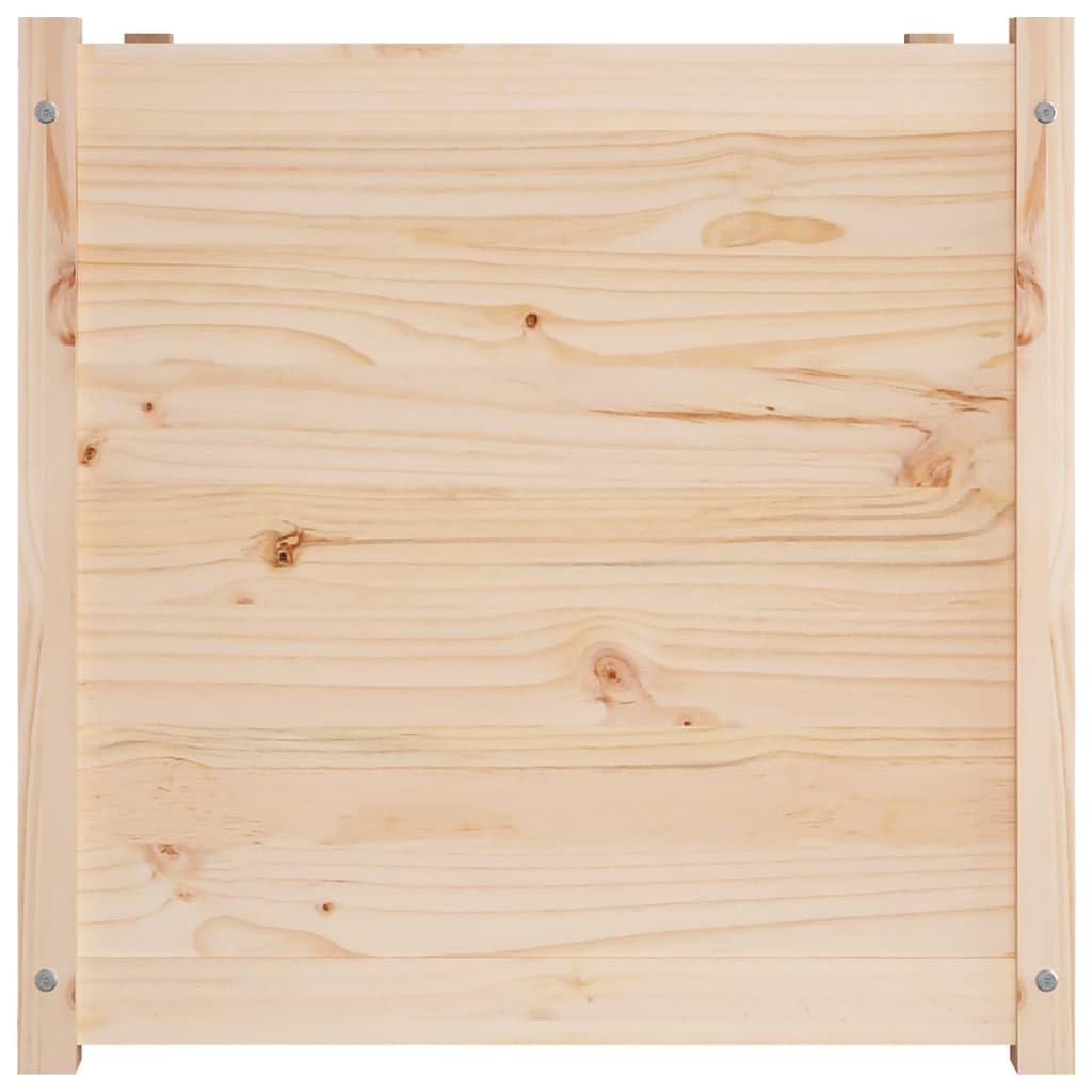 WXGTBKPR Square Garden Planter Box, 27.6 in Solid Pinewood Flower Pot for Outdoor Patio, Backyard, Deck, and Vegetable Herb Gardening