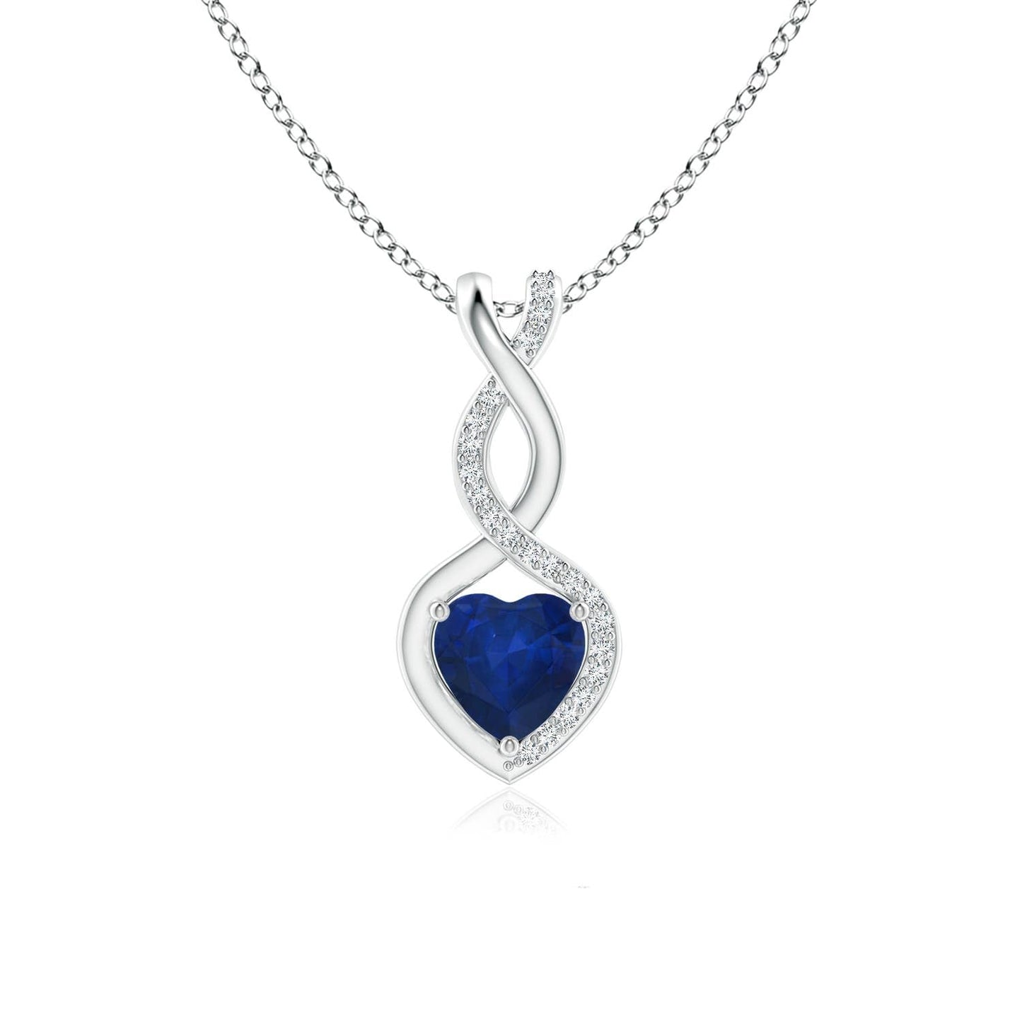 Angara Natural Blue Sapphire Pendant for Women | 0.3 ct Heart Shape Blue Sapphire Diamond Heart Pendant Necklace in Platinum | September Birthday, Anniversary, Gemstone Jewelry Gift | AA | 4mm