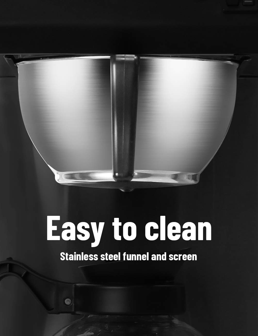 WantJoin Pourover Commercial Coffee Brewer, with Glass Carafe and 2 Kettle Warmers, 12-Cup Capacity coffee maker, Stainless Steel